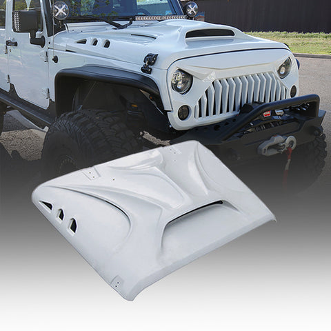 Beast Monster Fiberglass Hood with Scoop Vent Jeep Wrangler JK 2007-2018
